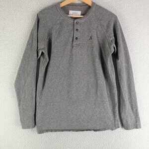 Anian Shirt Mens Medium Gray Henley Heavyweight Long Sleeve Knit